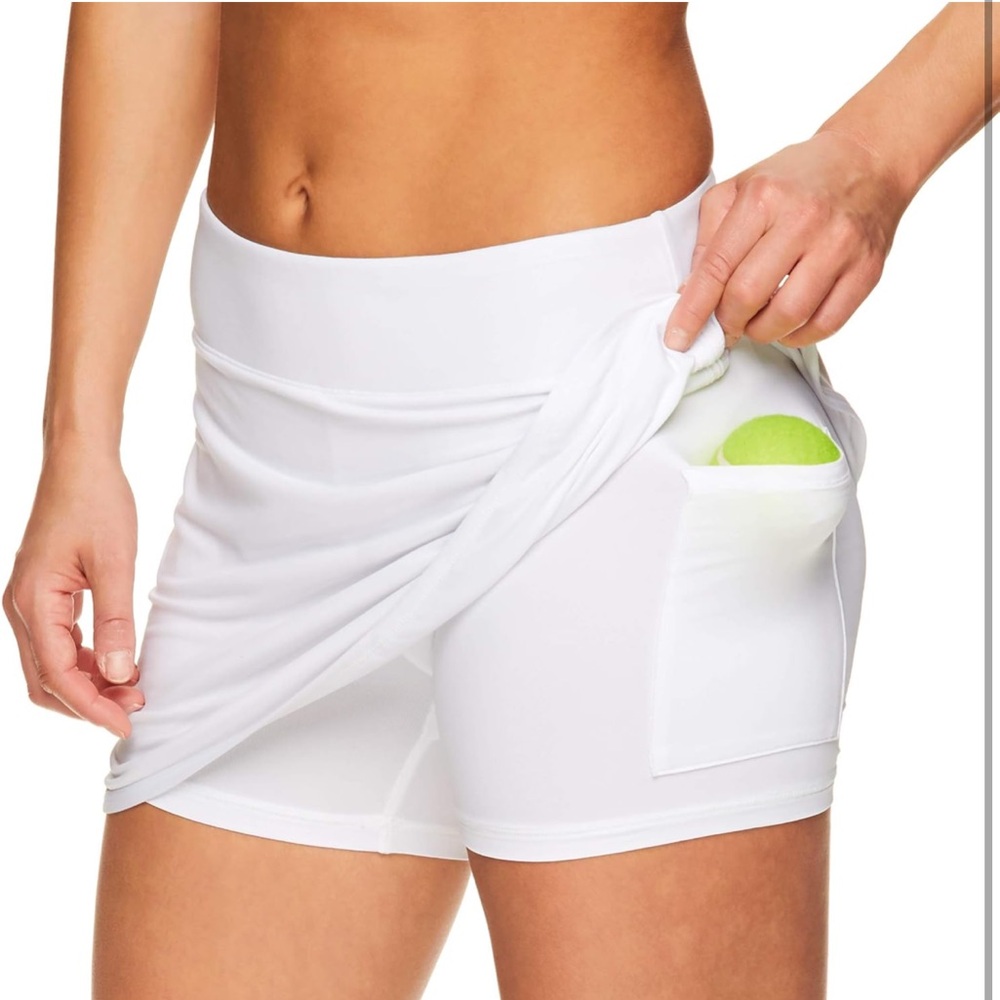 HEAD Women's Athletic Tennis Skirt with Ball Pocket, Large, White